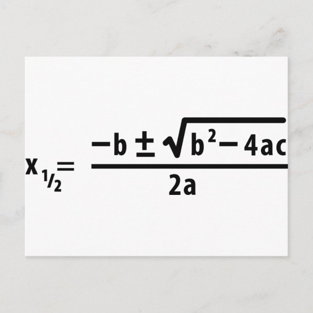 quadratic formula postcard (Front)