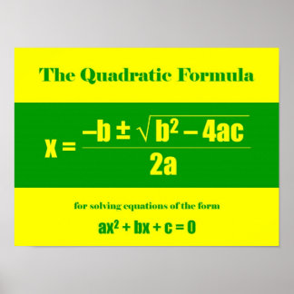 Quadratic Formula Poster