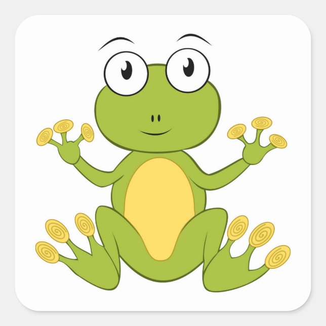 Quadratic stickers - frog (Front)