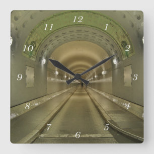 Quadratic Wanduhr Hamburg Old Elbtunnel Square Wall Clock
