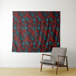 Quadriculados riscados cor vermelho e azul claro. tapestry