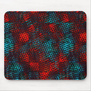 Quadriculados riscados em vermelho e azul claro. mouse mat