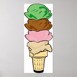 Quadruple Ice Cream Cone Poster