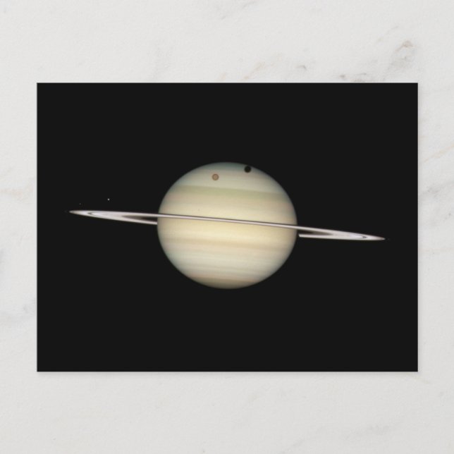 Quadruple Saturn Moon Transit Postcard (Front)