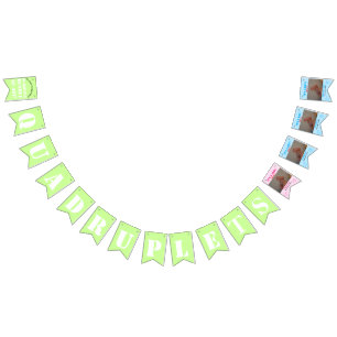 Quadruplet Girl Boy's Birth Stats Photos Bunting