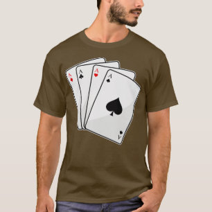 Quadruplets Aces cards at Poker T-Shirt