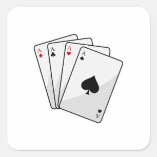 Quadruplets Aces Poker cards at Poker Square Sticker