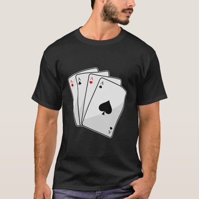 Quadruplets Aces Poker cards at Poker T-Shirt (Front)