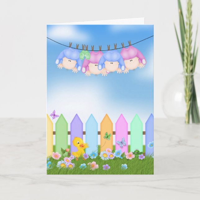 Quadruplets Congratulations Card (Front)