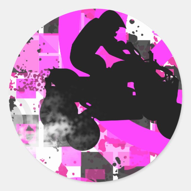 quads. classic round sticker (Front)