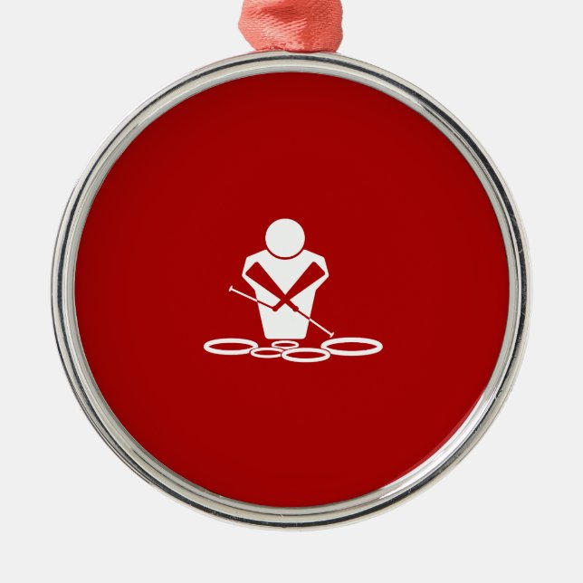 Quads - White - Red Background - Tenors Baby! Metal Tree Decoration (Front)