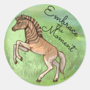 Quagga "Embrace the moment" Classic Round Sticker