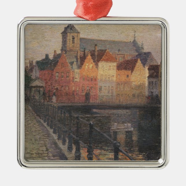 Quai de la Paille, Bruges Metal Tree Decoration (Front)