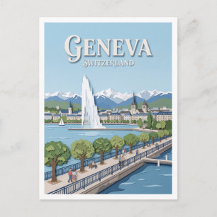 Quai Gustave-Ador Geneva Switzerland Postcard