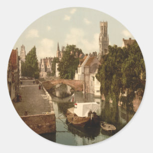 Quai Vert, Bruges, Belgium Classic Round Sticker
