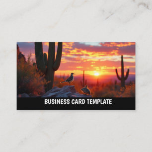 Quail and Babies Desert Arizona Business Card