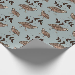 Quail and Sprig Gift Wrap