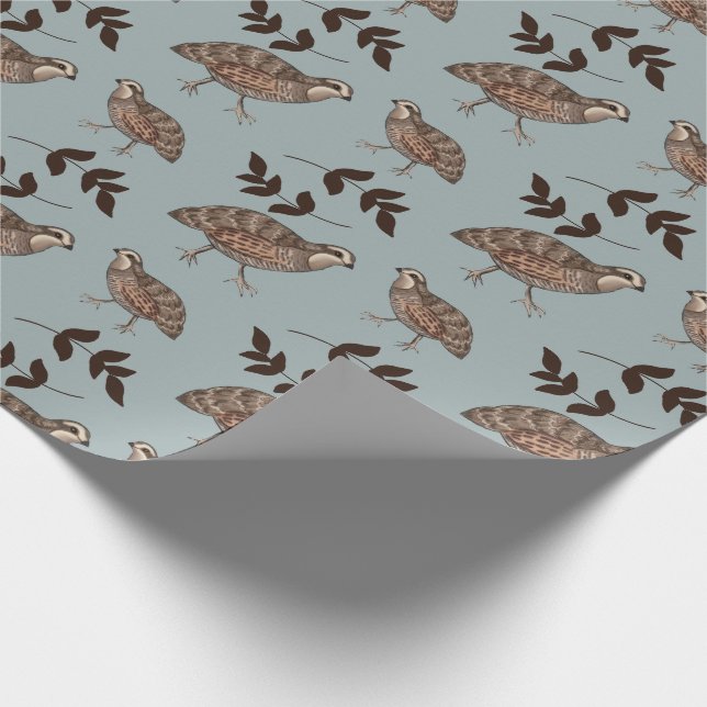 Quail and Sprig Gift Wrap (Corner)