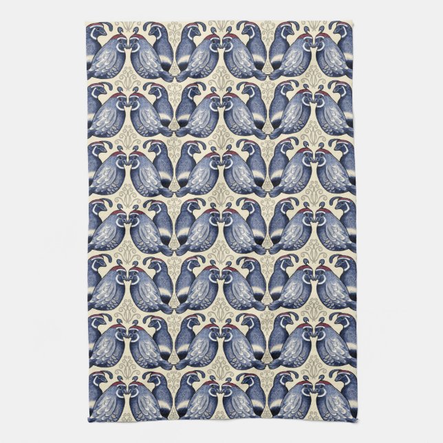 Quail Bird Decorative Kitchen Towel (Vertical)