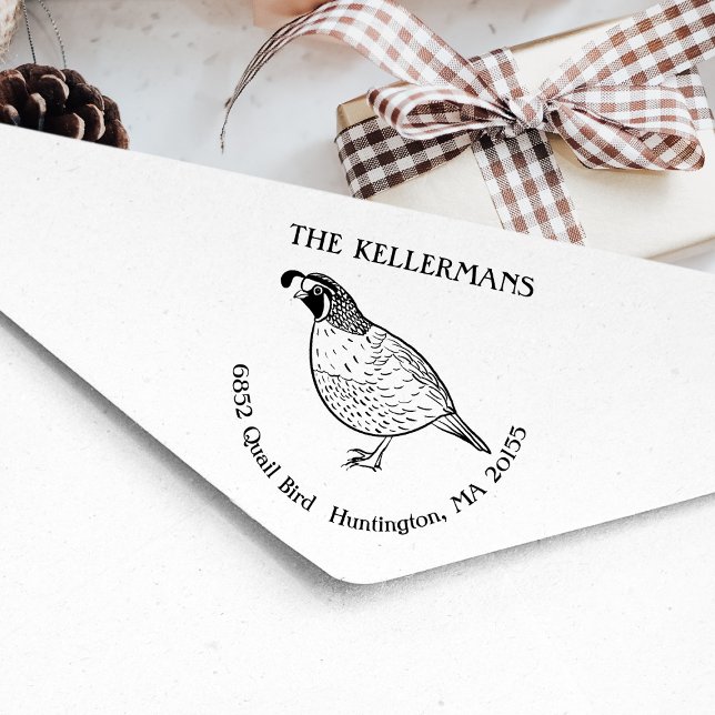 Quail Bird Return Address Rubber Stamp (Creator Uploaded)