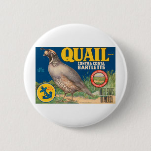 Quail Brand Contra Costa Bartletts 6 Cm Round Badge