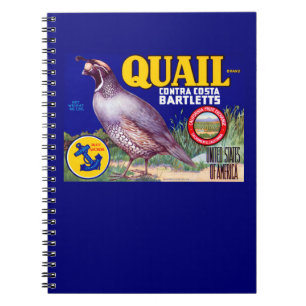 Quail Brand Contra Costa Bartletts Notebook