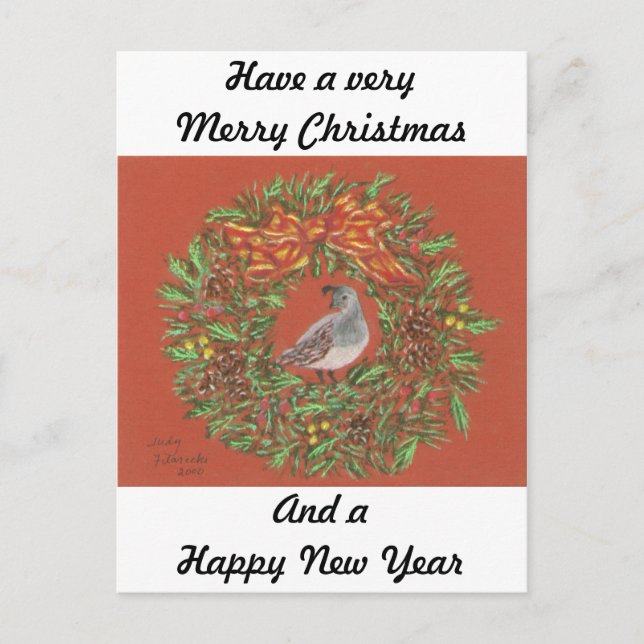 quail desert Christmas card (Front)
