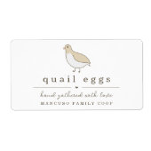 Quail Egg Carton Label Personalise for Farm, Coop (Front)