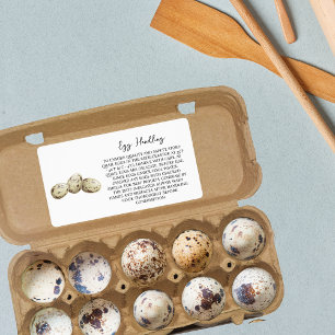 Quail Egg Handling Instruction Carton Care Label