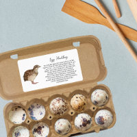 Quail Egg Handling Instruction Carton Care Label
