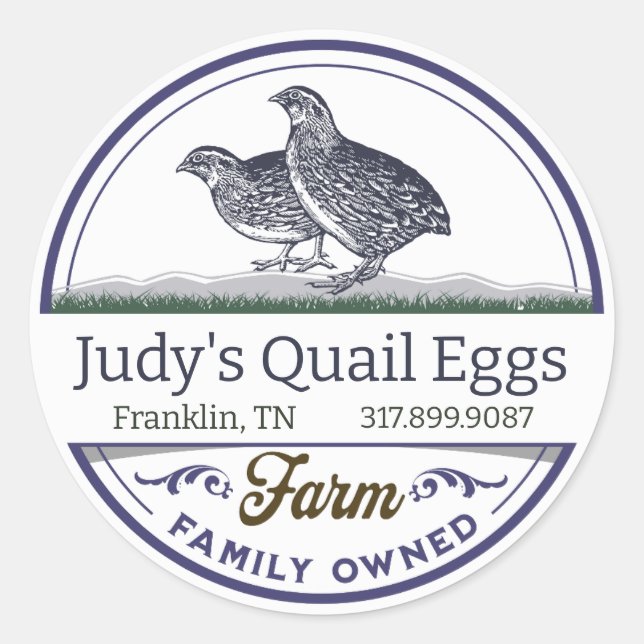 Quail eggs cartoon illustration Label Sticker (Front)