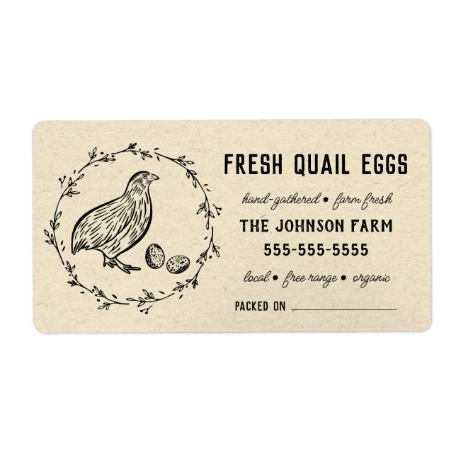 Quail Eggs | Vintage Farm Name Black Vintage (Front)