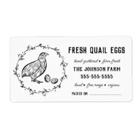 Quail Eggs | Vintage Farm Name Black & White Label