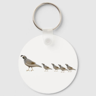 Quail Family Keychain