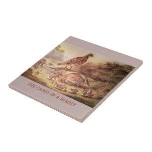 Quail Family Tile