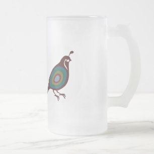 Quail Frosted Glass Beer Mug