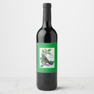 Quail in Holly Wine Label