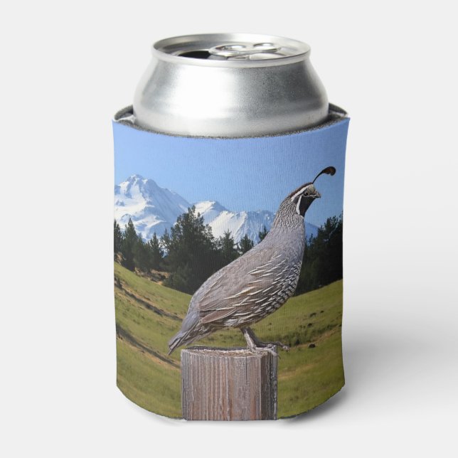 QUAIL ON DREAM POINT CAN COOLER (Can Front)