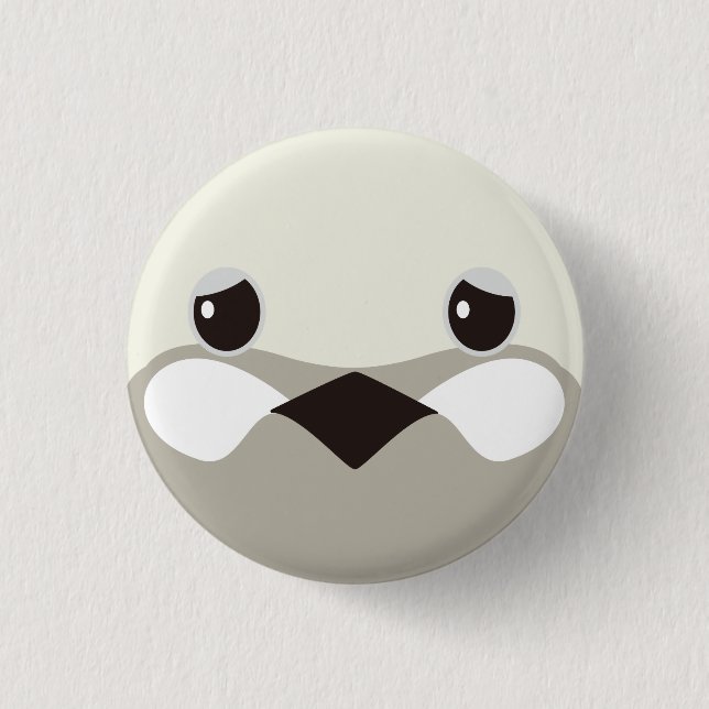 Quail (silver) 3 cm round badge (Front)