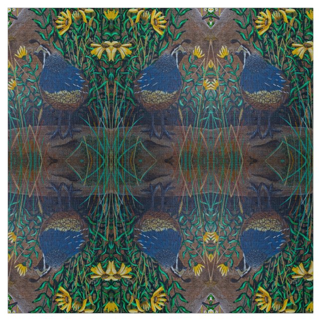 Quail " What are you doing?" Fabric (Swatch)