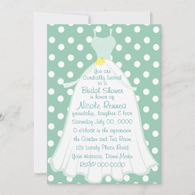 Quaint Bridal Dress Invitation (Front)
