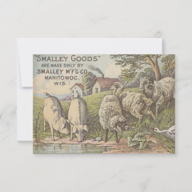 Quaint Farmhouse Animals Rustic Country Scene Thank You Card (Front)