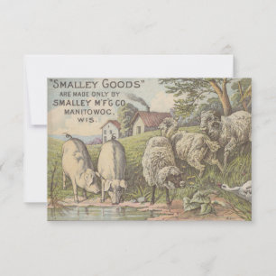Quaint Farmhouse Animals Rustic Country Scene Thank You Card