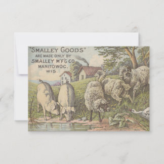 Quaint Farmhouse Animals Rustic Country Scene Thank You Card