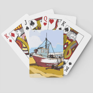 Quaint Fishing Boat  Playing Cards