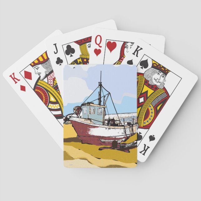 Quaint Fishing Boat  Playing Cards (Back)