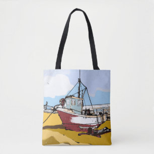 Quaint Fishing Boat Tote Bag