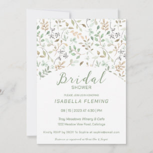 Quaint Painted Floral Bridal Shower Invitation