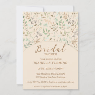 Quaint Painted Floral Bridal Shower Invitation