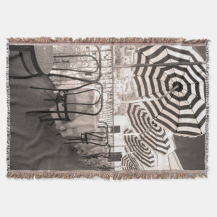Quaint restaurant balcony, Italy Throw Blanket